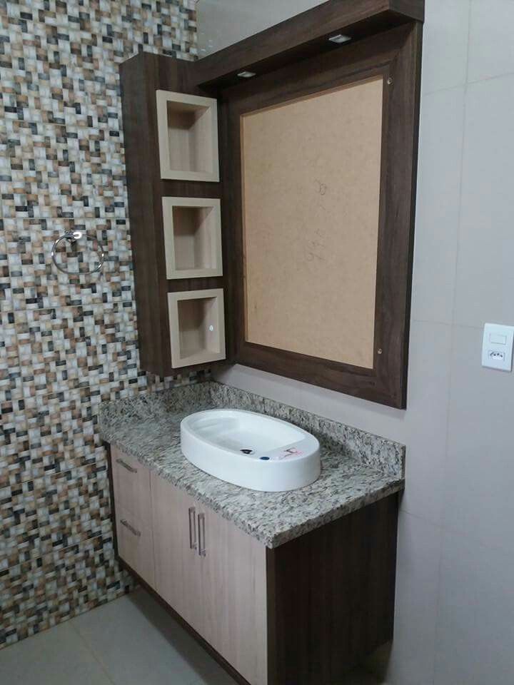 Vanitory con bacha oval y gabinete lateral